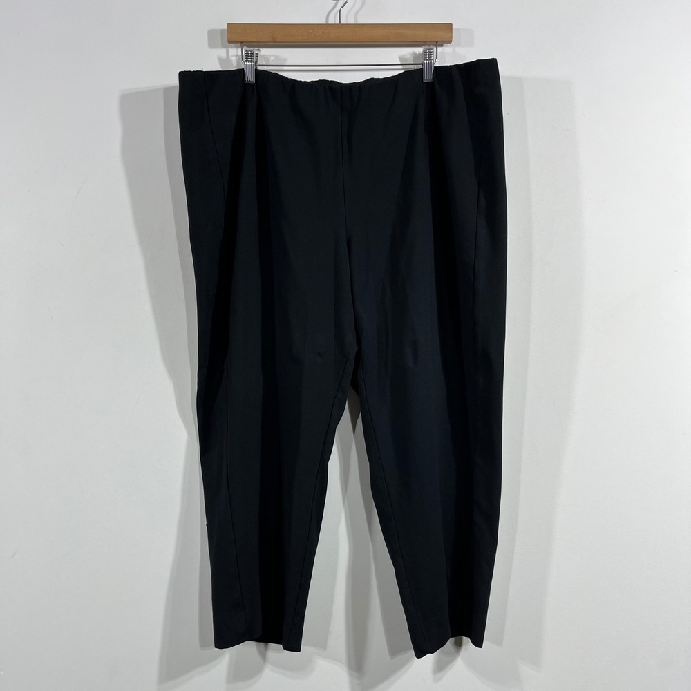 J.Jill Lounge Mature Black Ponte Slim Leg Pull On Knit Stretch Pants Womens 3X